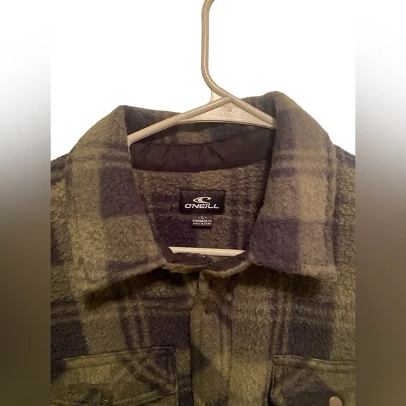 O’neill “Glacier Plaid High Pile Superfleece”. Size L. New with tags - Picture 2 of 8